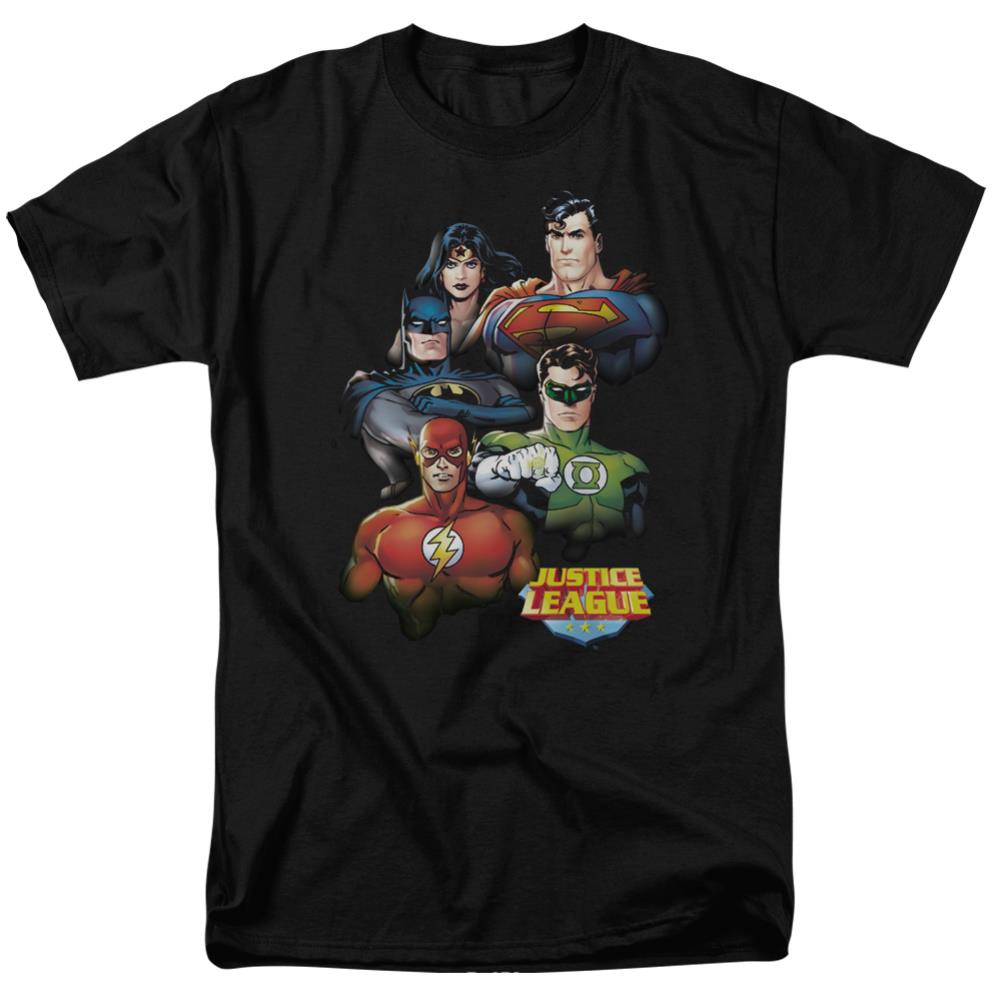 Justice League Of America Group Portrait Men's 18/1 Cotton Short-Sleeve T-Shirt