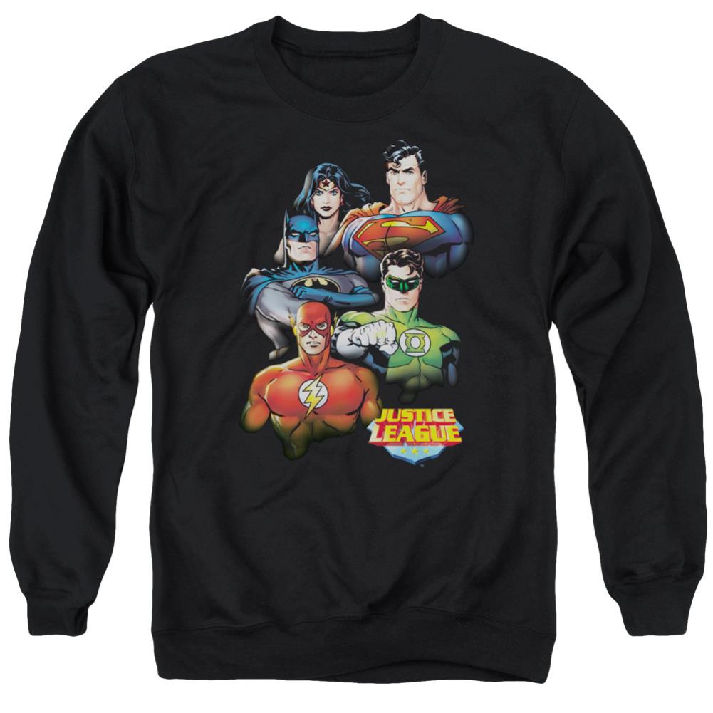 Justice League Of America Group Portrait Men's Crewneck 50 50 Poly Long-Sleeve T-Shirt