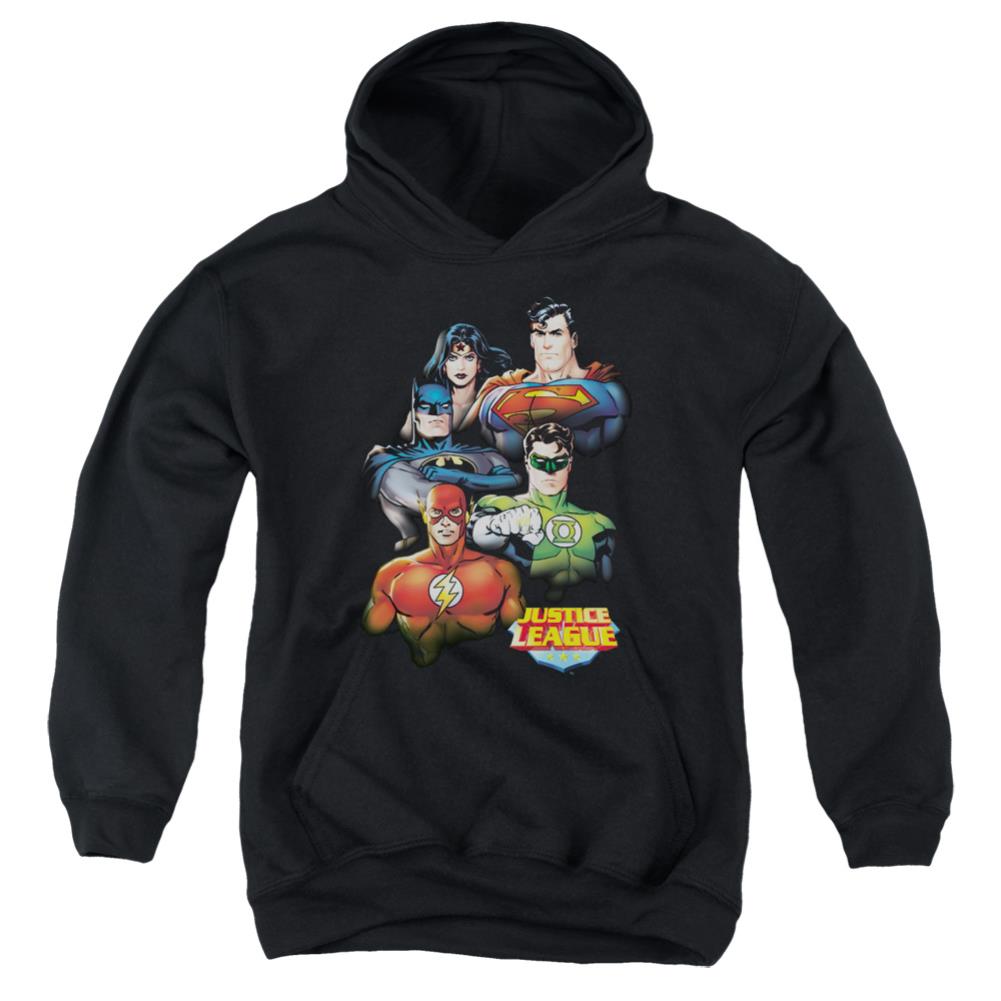 Justice League Of America Group Portrait Youth Cotton Poly Pull-Over Hoodie