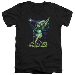 Justice League Of America Hal Galaxy Men's 30/1 Cotton Slim V-Neck T-Shirt