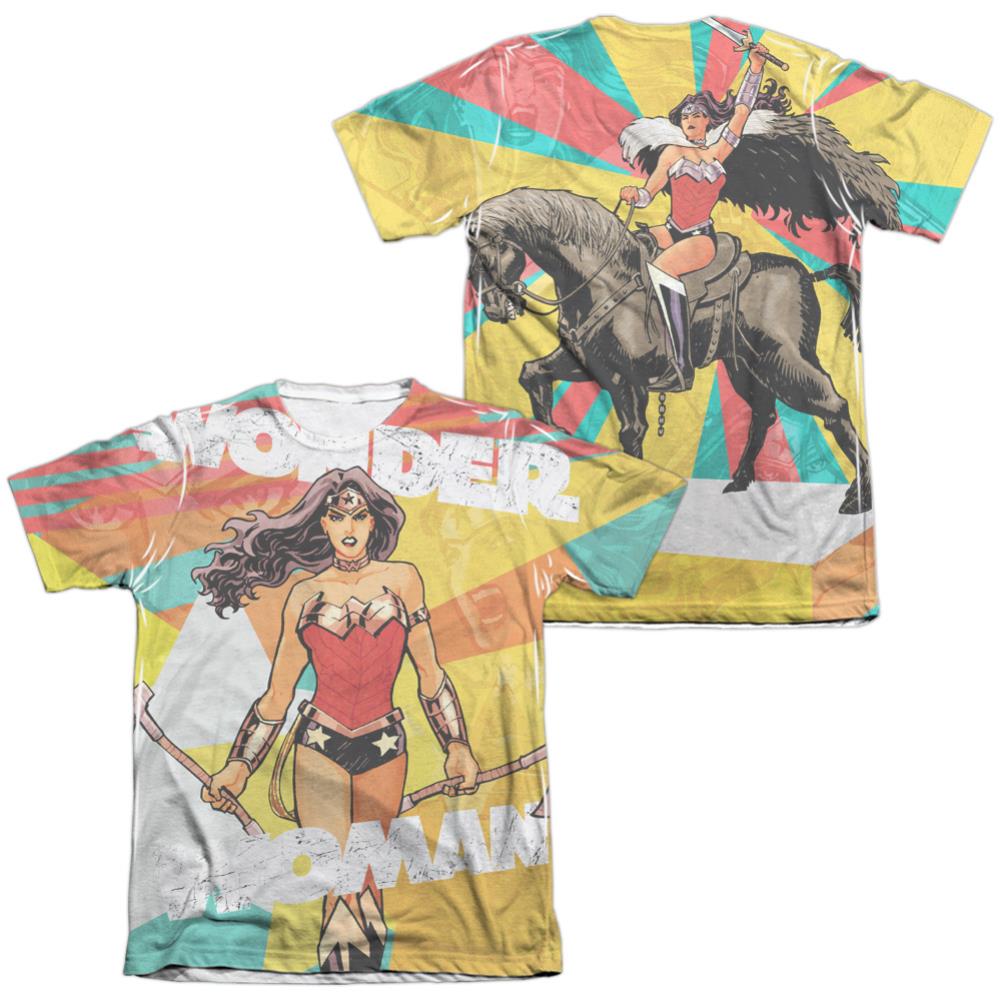 Justice League Of America Hands Full (Front/Back Print) Men's Regular Fit Poly Cotton Short-Sleeve T-Shirt