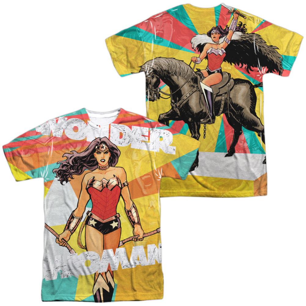 Justice League Of America Hands Full (Front/Back Print) Men's Regular Fit Polyester Short-Sleeve T-Shirt