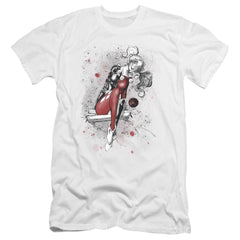 Justice League Of America Harley Sketch Men's Ultra-Soft 30/1 Cotton Slim Short-Sleeve T-Shirt