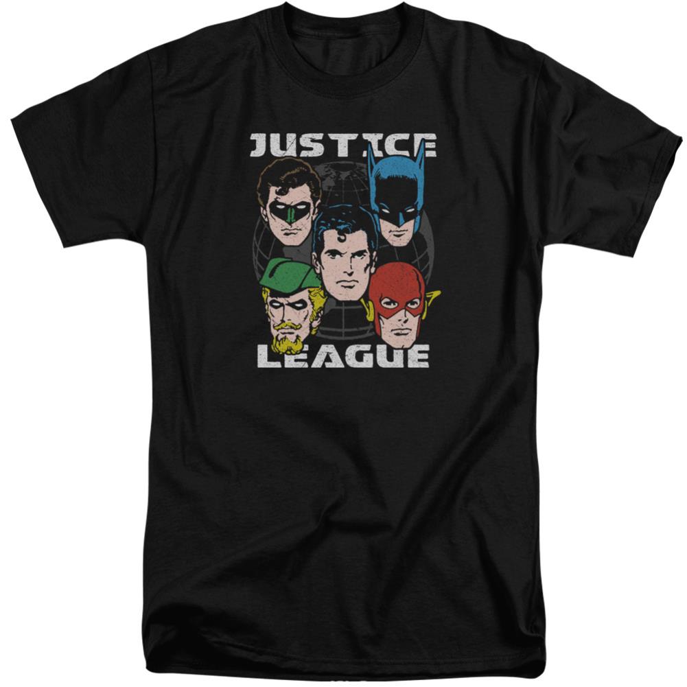 Justice League Of America Head Of States Men's 18/1 Tall Cotton Short-Sleeve T-Shirt