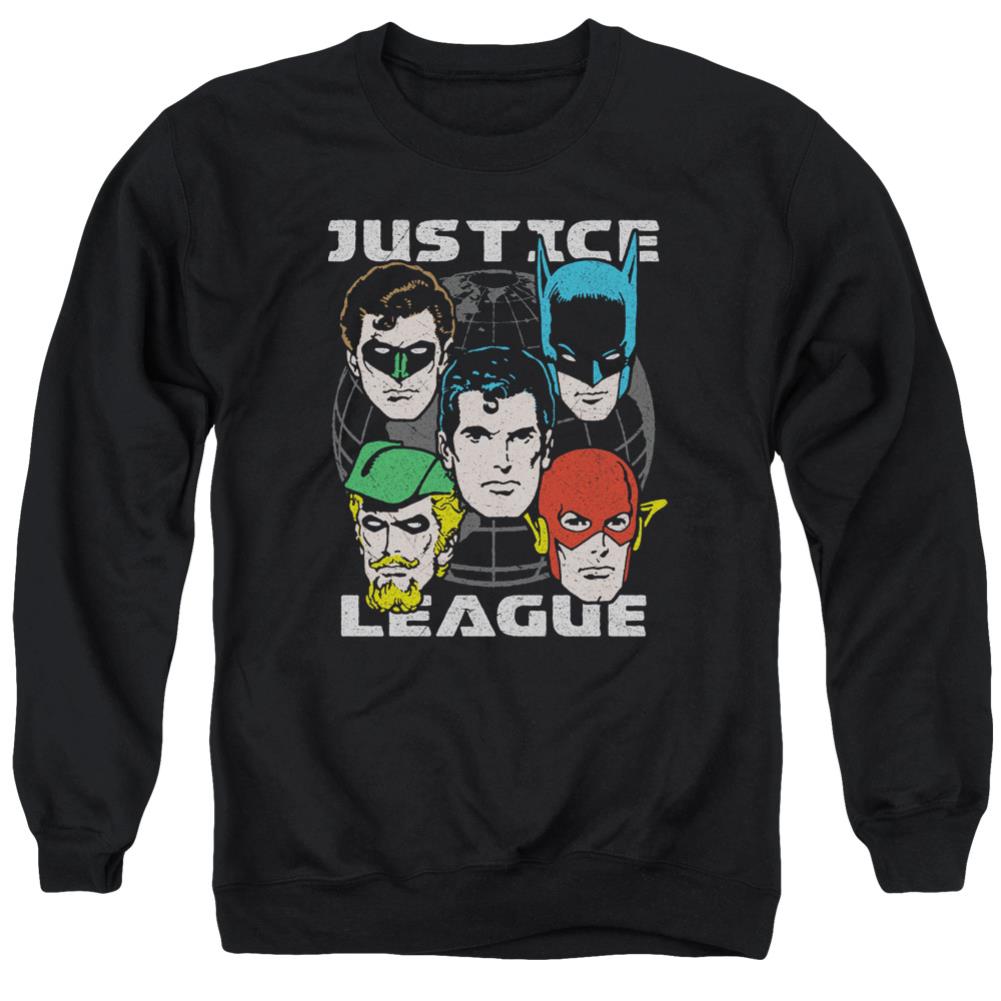 Justice League Of America Head Of States Men's Crewneck 50 50 Poly Long-Sleeve T-Shirt