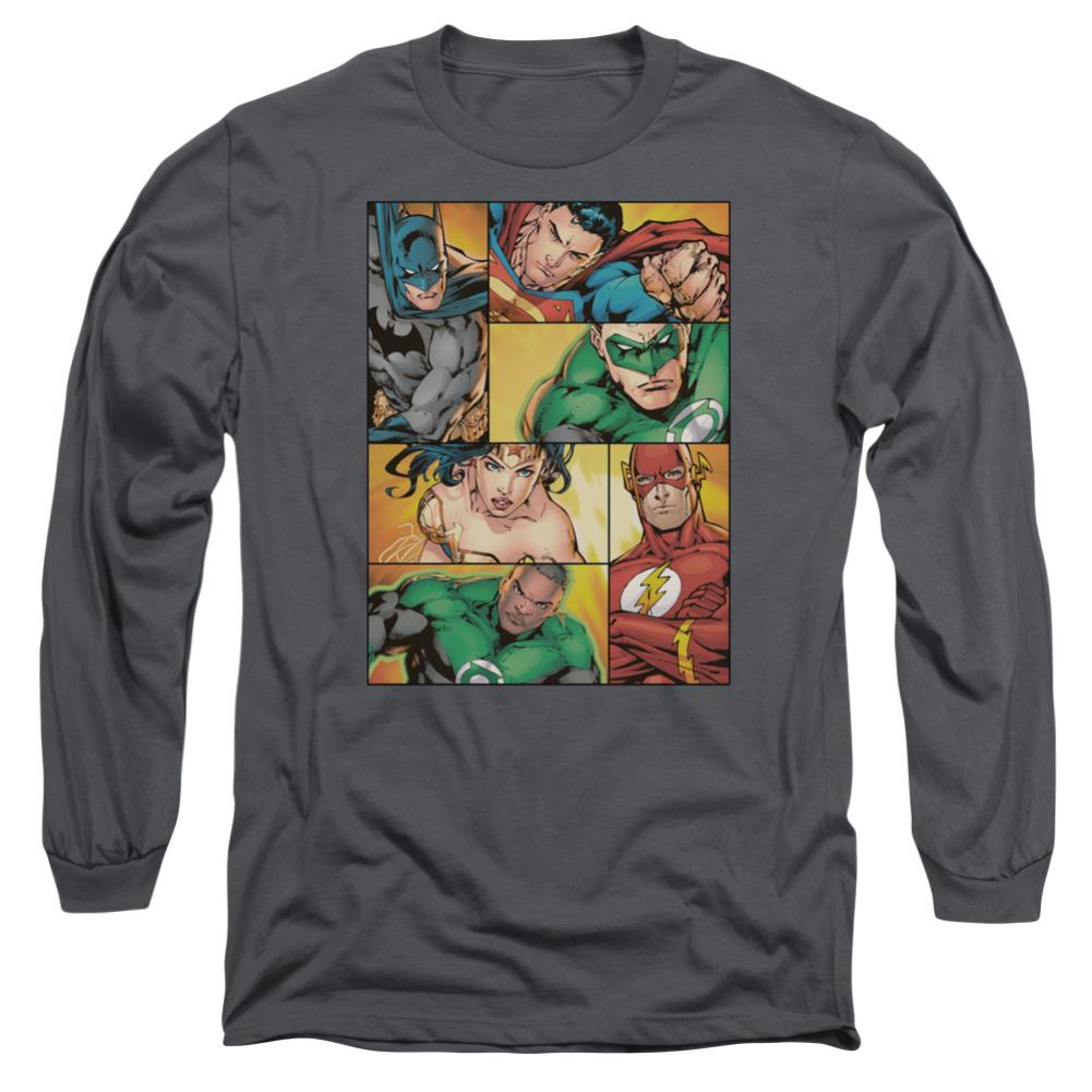 Justice League Of America Hero Boxes Men's 18/1 Cotton Long-Sleeve T-Shirt
