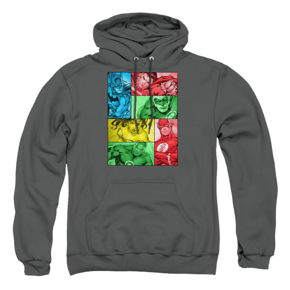 Justice League Of America Hero Boxes Men's Pull-Over 75 25 Poly Hoodie