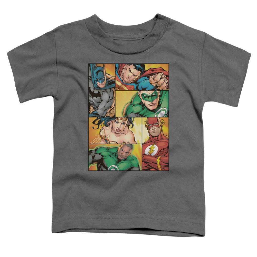 Justice League Of America Hero Boxes Toddler 18/1 Cotton Short-Sleeve T-Shirt