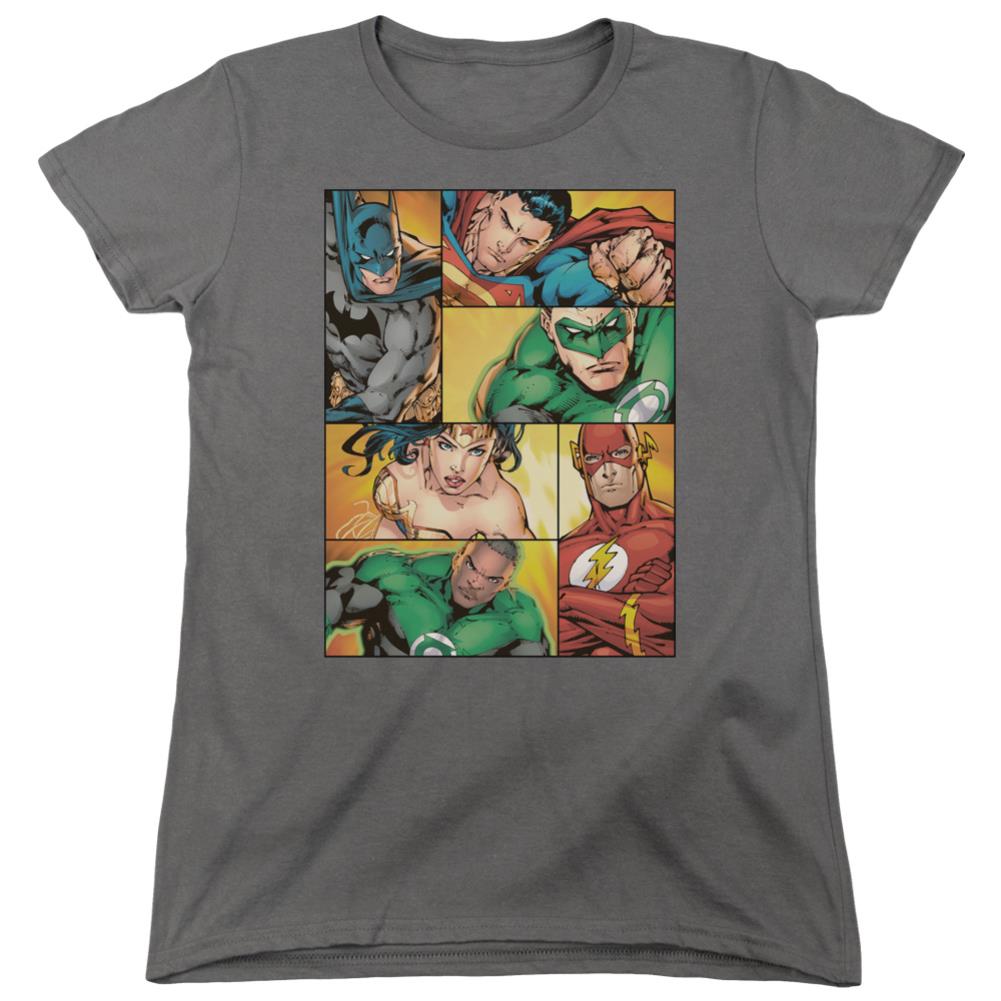 Justice League Of America Hero Boxes Women's 18/1 Cotton Short-Sleeve T-Shirt