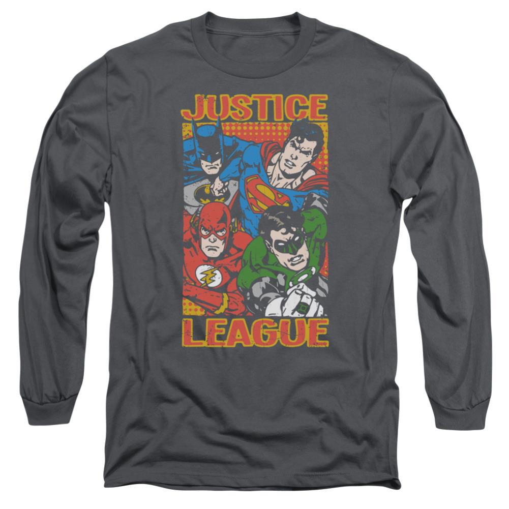 Justice League Of America Hero Mashup Men's 18/1 Cotton Long-Sleeve T-Shirt