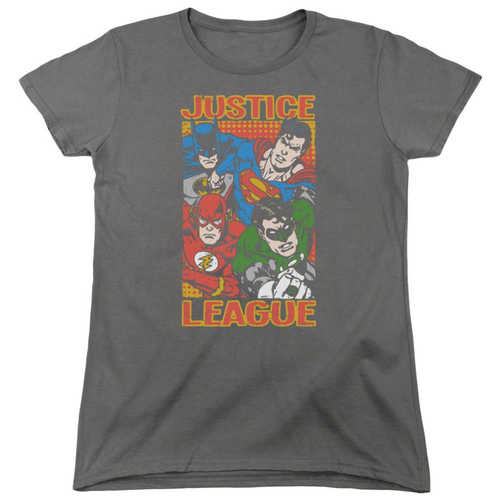 Justice League Of America Hero Mashup Women's 18/1 Cotton Short-Sleeve T-Shirt