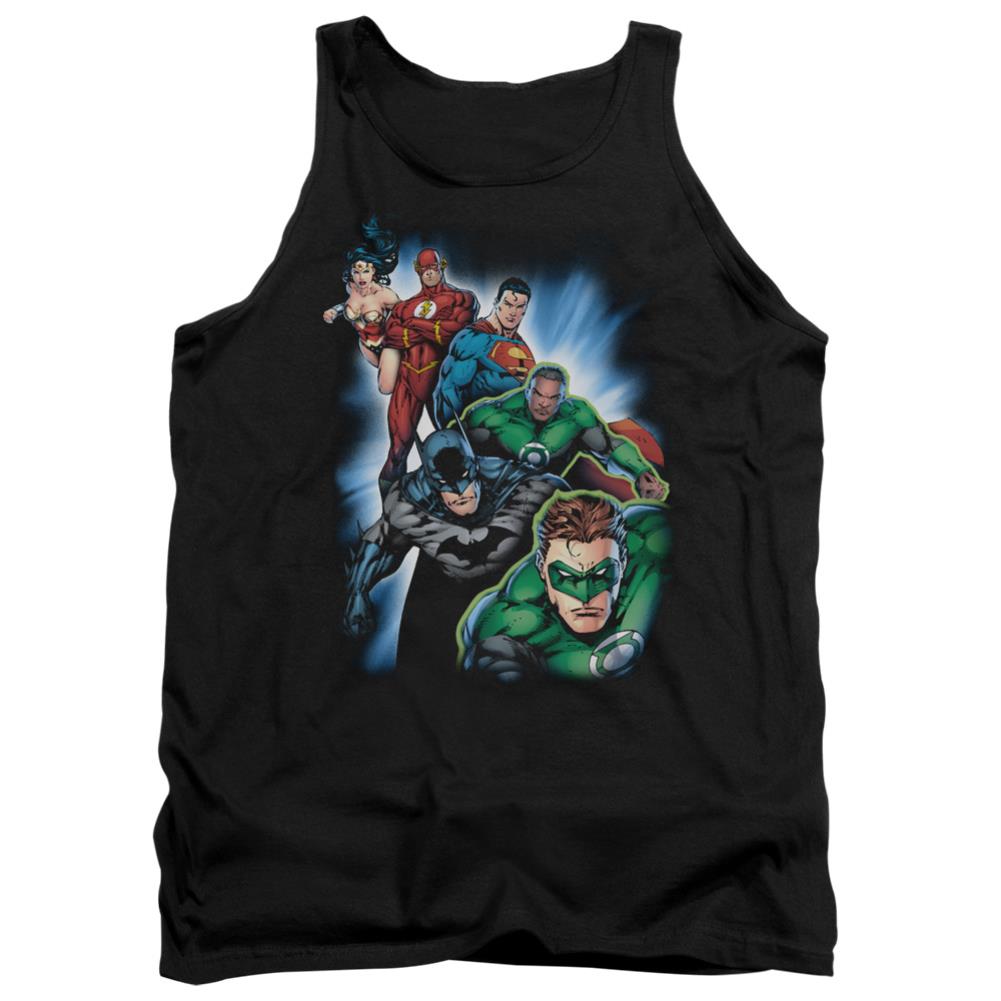 Justice League Of America Heroes Unite Men's 18/1 Cotton Tank Top