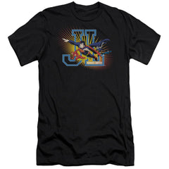 Justice League Of America Heroes United Men's Ultra-Soft 30/1 Cotton Slim Short-Sleeve T-Shirt