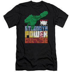 Justice League Of America Heroic Qualities Men's Ultra-Soft 30/1 Cotton Slim Short-Sleeve T-Shirt