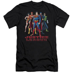 Justice League Of America In League Men's Ultra-Soft 30/1 Cotton Slim Short-Sleeve T-Shirt