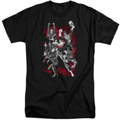 Justice League Of America JLA Explosion Men's 18/1 Tall Cotton Short-Sleeve T-Shirt