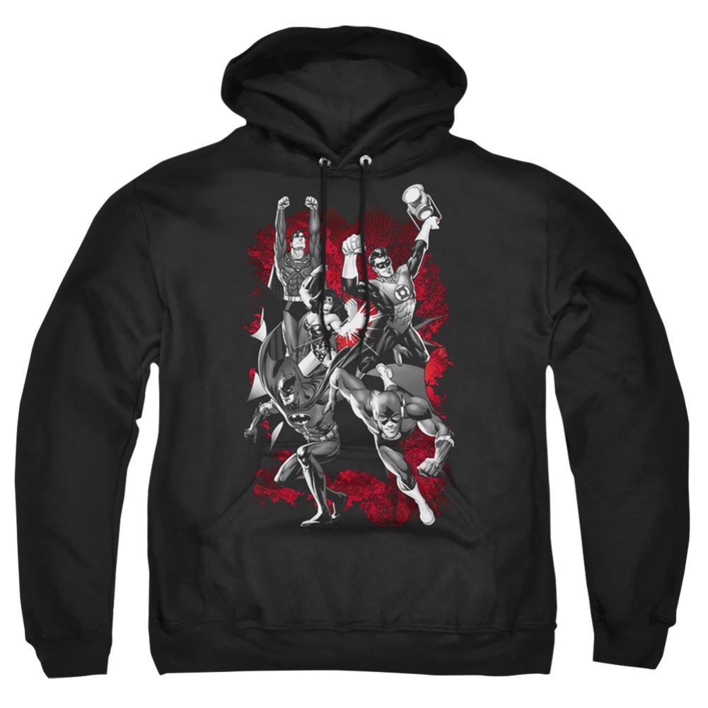 Justice League Of America JLA Explosion Men's Pull-Over 75 25 Poly Hoodie