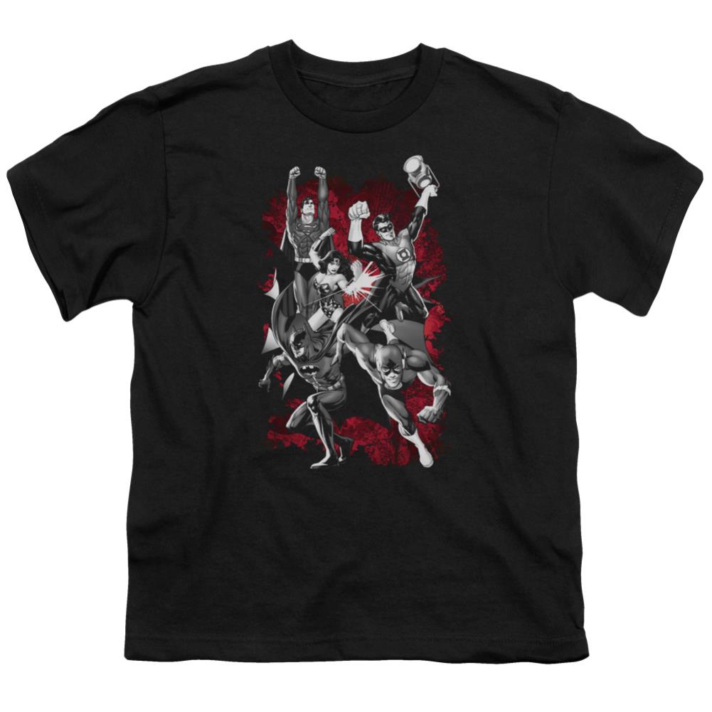 Justice League Of America JLA Explosion Youth 18/1 100% Cotton Short-Sleeve T-Shirt