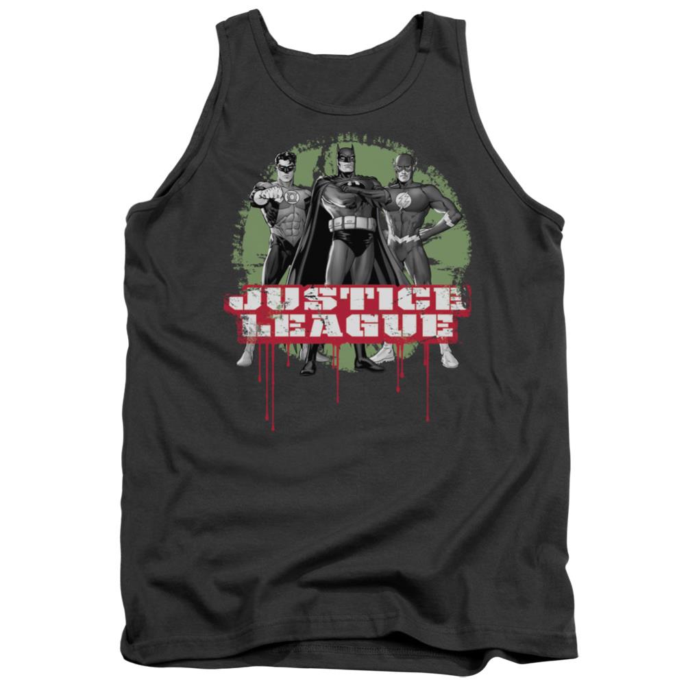 Justice League Of America JLA Trio Men's 18/1 Cotton Tank Top