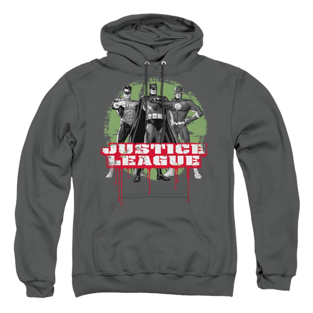 Justice League Of America JLA Trio Men's Pull-Over 75 25 Poly Hoodie