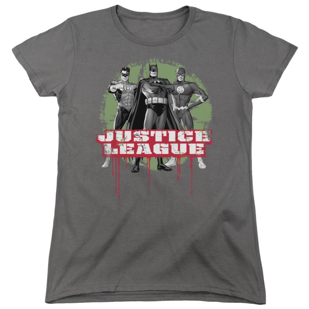 Justice League Of America JLA Trio Women's 18/1 Cotton Short-Sleeve T-Shirt