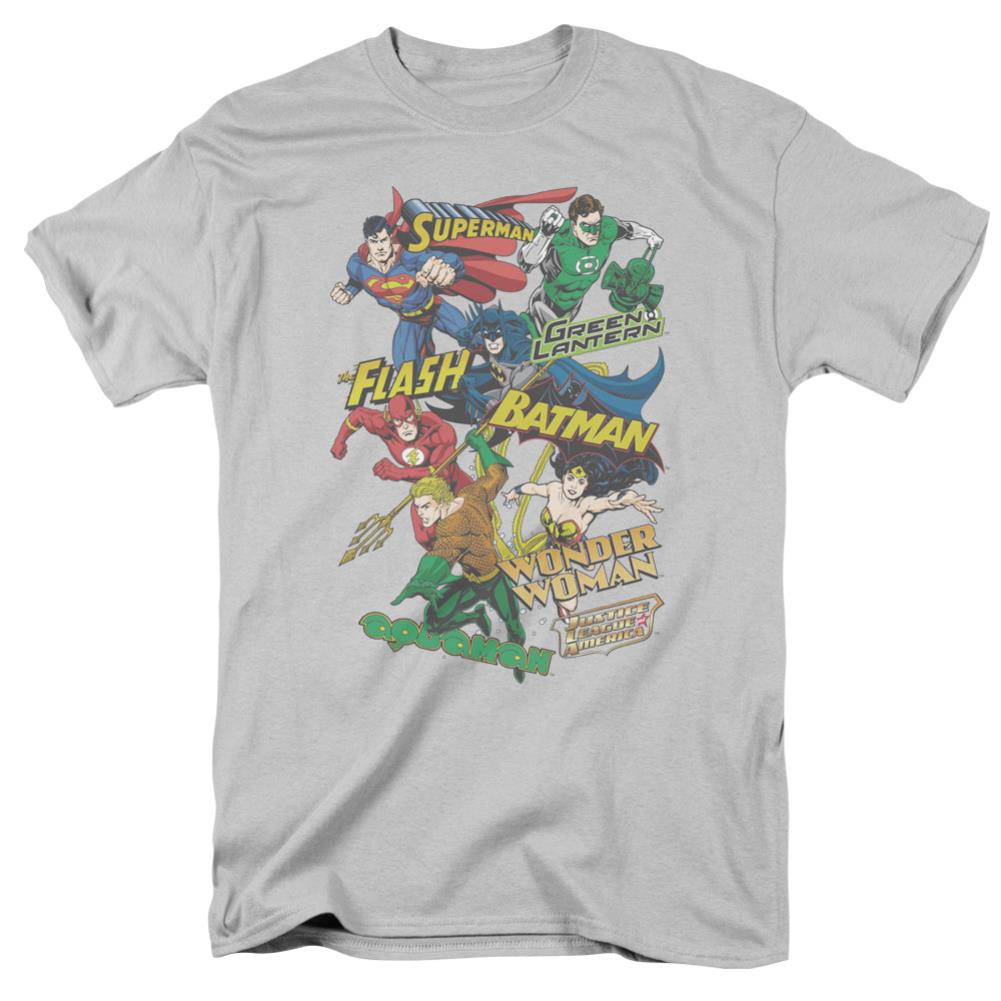 Justice League Of America Justice Collage Men's 18/1 Cotton Short-Sleeve T-Shirt
