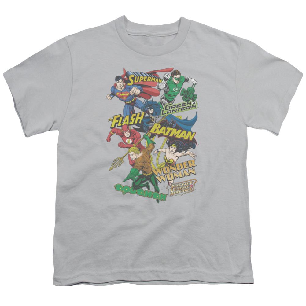Justice League Of America Justice Collage Youth 18/1 100% Cotton Short-Sleeve T-Shirt