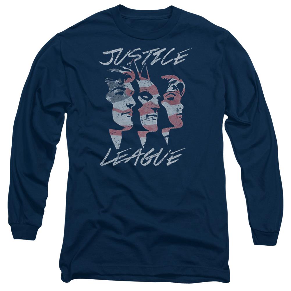 Justice League Of America Justice For America Men's 18/1 Cotton Long-Sleeve T-Shirt