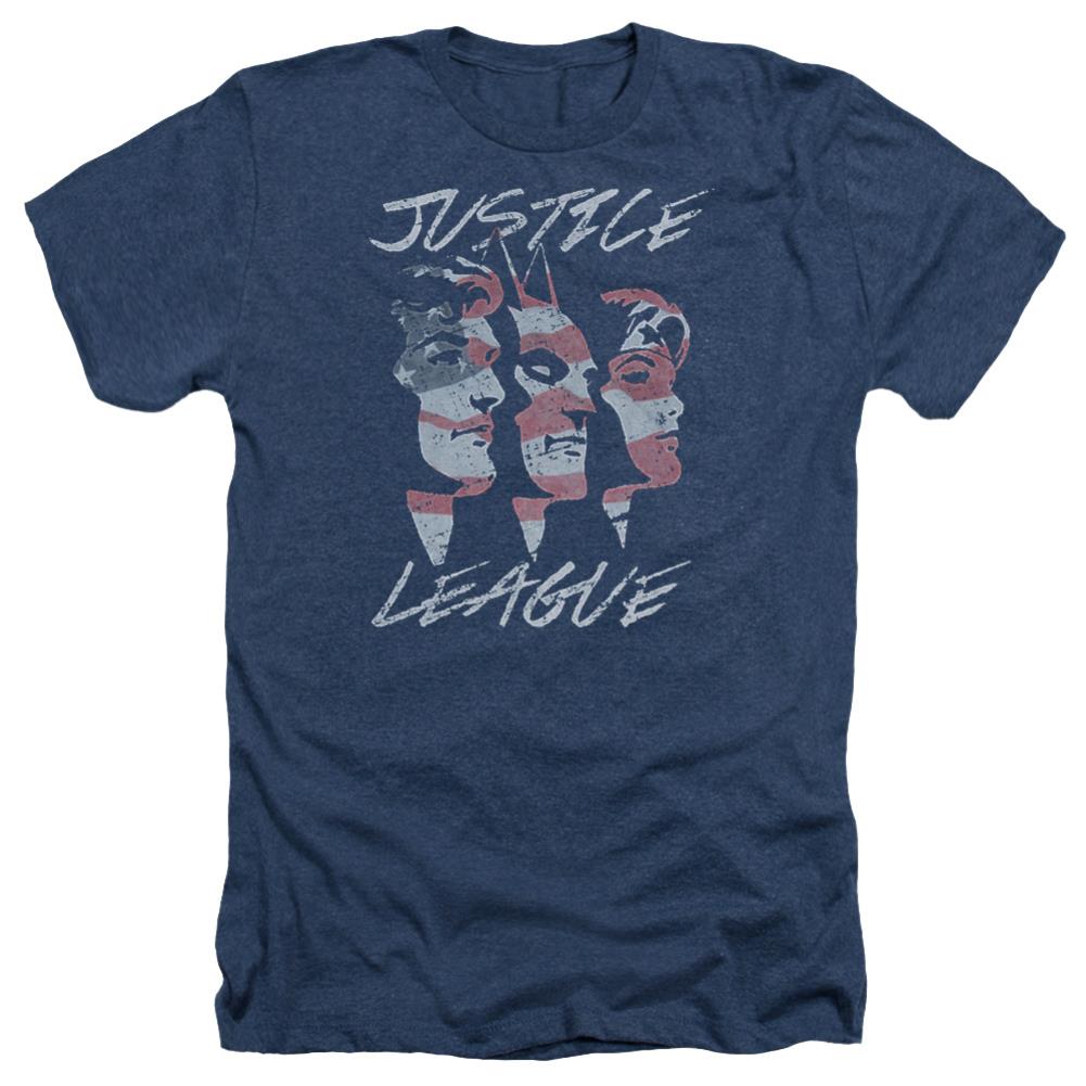 Justice League Of America Justice For America Men's 30/1 Heather 60 40 Poly Short-Sleeve T-Shirt