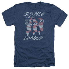 Justice League Of America Justice For America Men's 30/1 Heather 60 40 Poly Short-Sleeve T-Shirt
