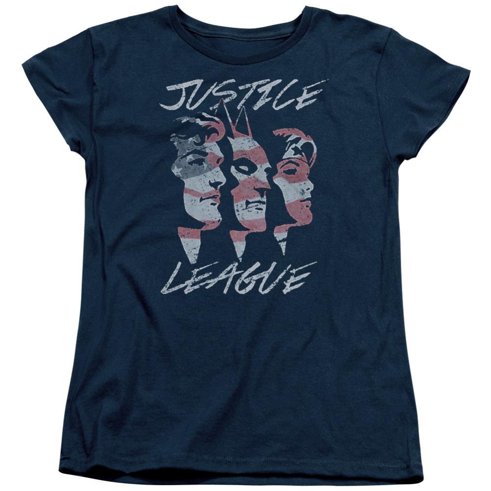 Justice League Of America Justice For America Women's 18/1 Cotton Short-Sleeve T-Shirt