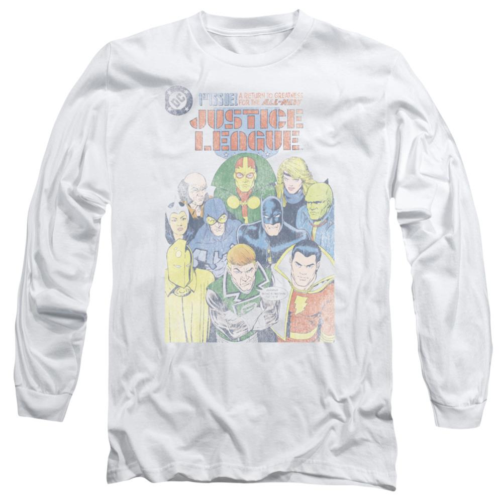 Justice League Of America Justice League #1 Cover Men's 18/1 Cotton Long-Sleeve T-Shirt