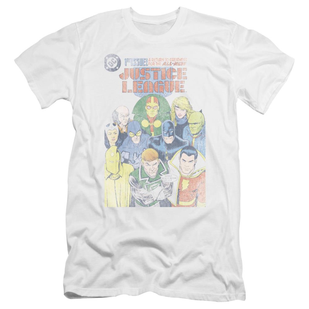 Justice League Of America Justice League #1 Cover Men's Ultra-Soft 30/1 Cotton Slim Short-Sleeve T-Shirt