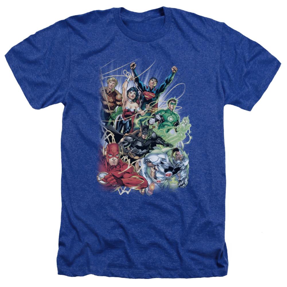 Justice League Of America Justice League #1 Men's 30/1 Heather 60 40 Poly Short-Sleeve T-Shirt