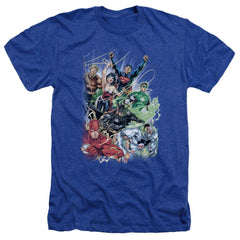 Justice League Of America Justice League #1 Men's 30/1 Heather 60 40 Poly Short-Sleeve T-Shirt