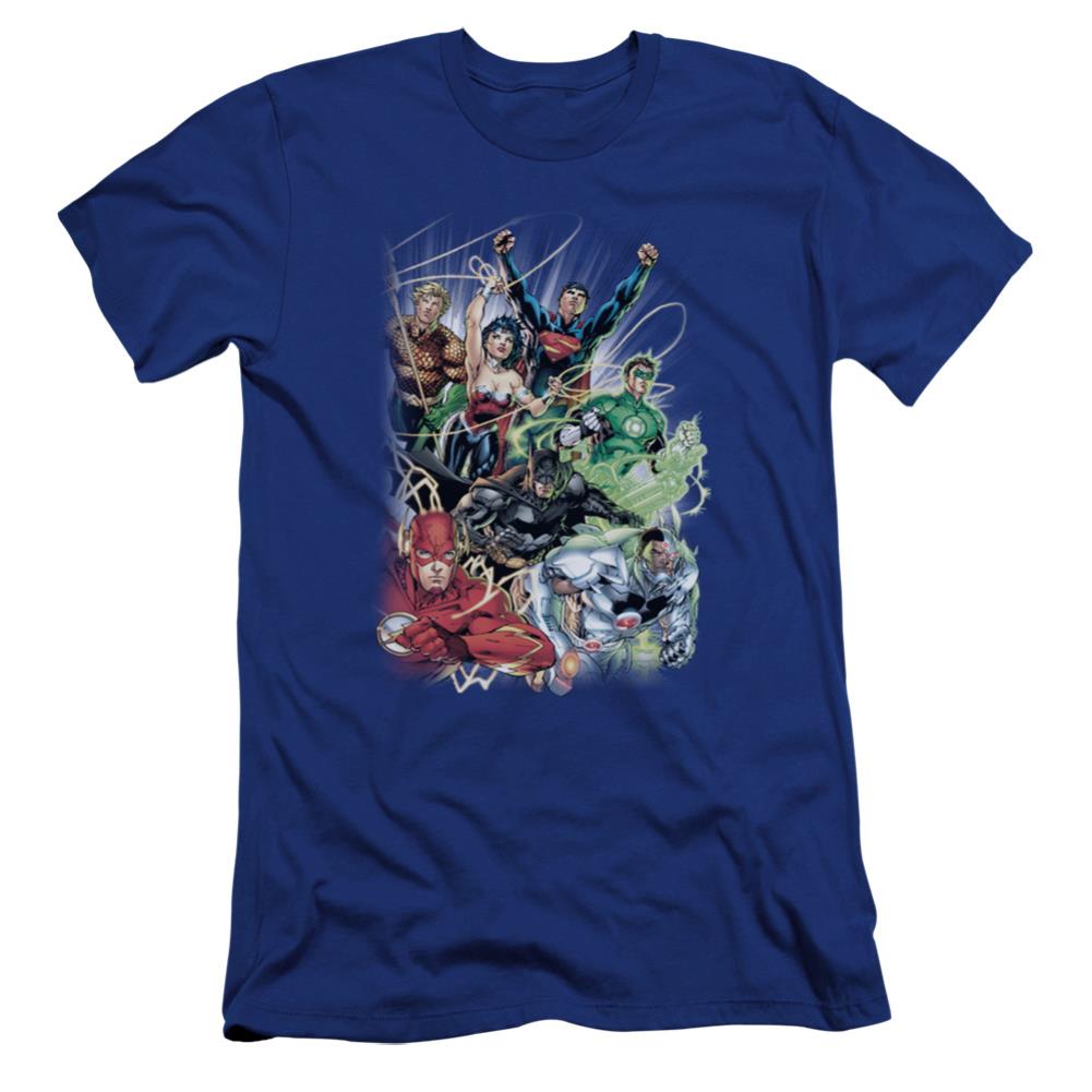 Justice League Of America Justice League #1 Men's Ultra-Soft 30/1 Cotton Slim Short-Sleeve T-Shirt