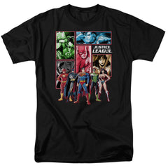 Justice League Of America Justice League Panels Men's 18/1 Cotton Short-Sleeve T-Shirt
