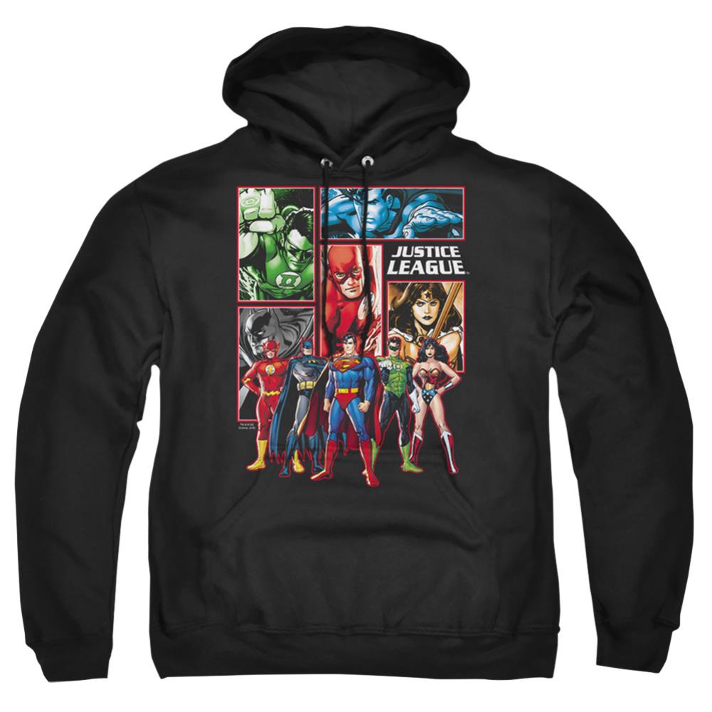 Justice League Of America Justice League Panels Men's Pull-Over 75 25 Poly Hoodie