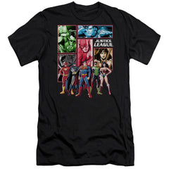Justice League Of America Justice League Panels Men's Ultra-Soft 30/1 Cotton Slim Short-Sleeve T-Shirt