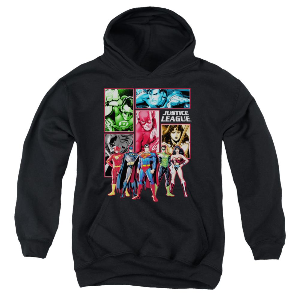 Justice League Of America Justice League Panels Youth Cotton Poly Pull-Over Hoodie