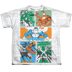 Justice League Of America Justice Panels Youth Regular Fit Poly Short-Sleeve T-Shirt