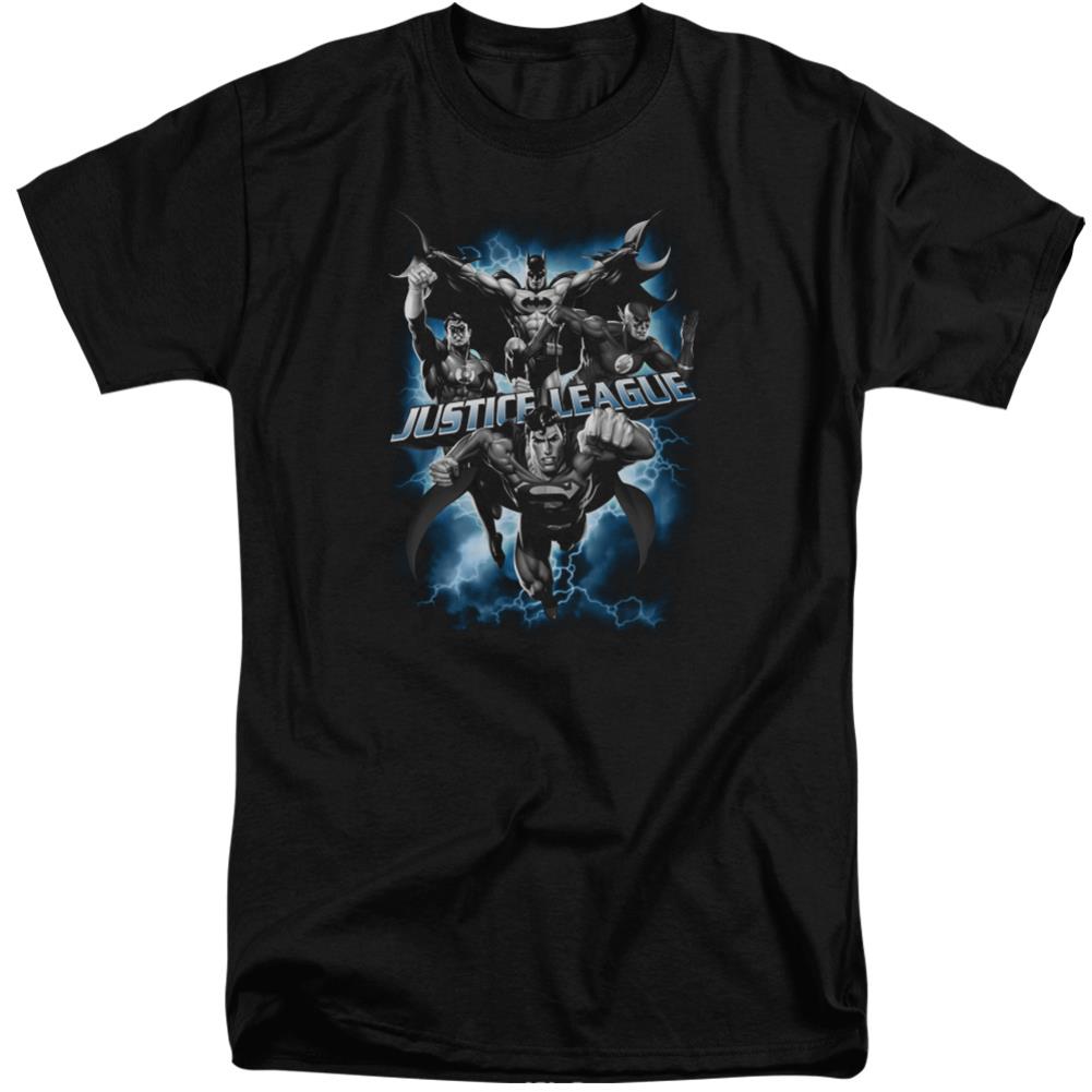 Justice League Of America Justice Storm Men's 18/1 Tall Cotton Short-Sleeve T-Shirt
