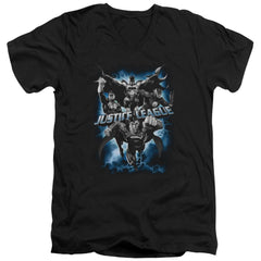 Justice League Of America Justice Storm Men's 30/1 Cotton Slim V-Neck T-Shirt
