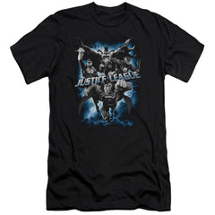Justice League Of America Justice Storm Men's Ultra-Soft 30/1 Cotton Slim Short-Sleeve T-Shirt