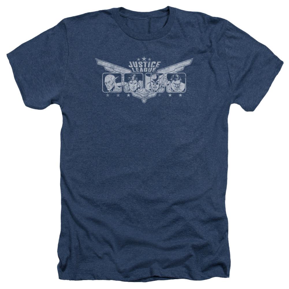 Justice League Of America Justice Wings Men's 30/1 Heather 60 40 Poly Short-Sleeve T-Shirt