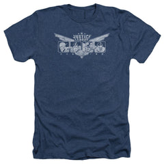 Justice League Of America Justice Wings Men's 30/1 Heather 60 40 Poly Short-Sleeve T-Shirt