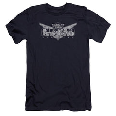 Justice League Of America Justice Wings Men's Ultra-Soft 30/1 Cotton Slim Short-Sleeve T-Shirt