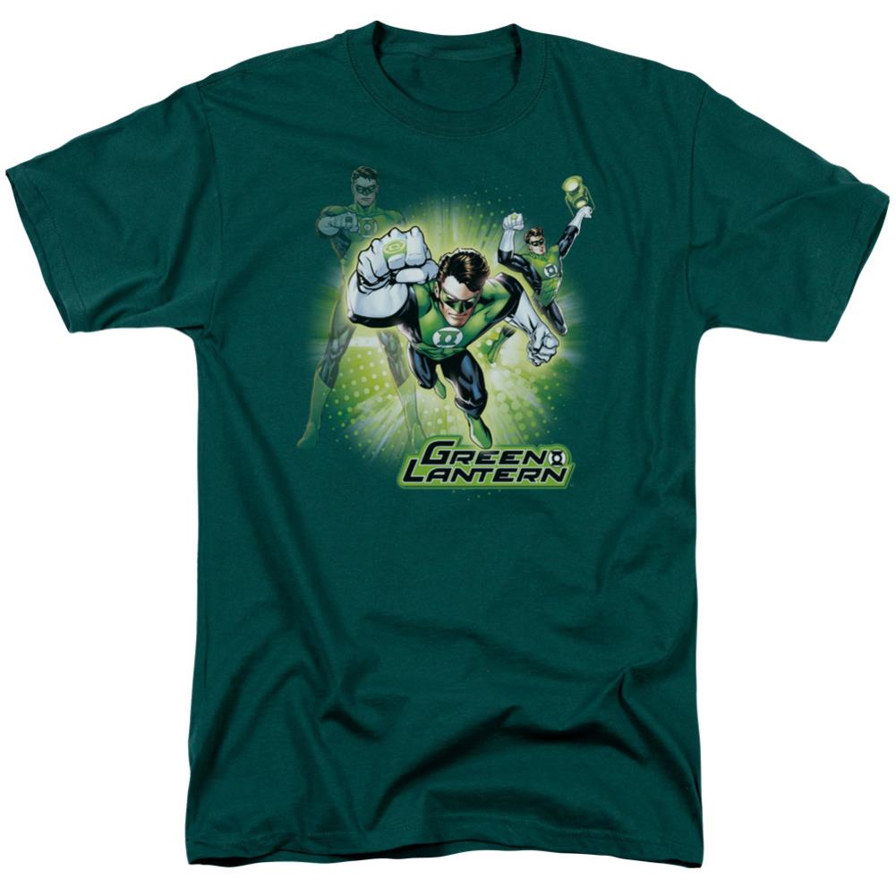 Justice League Of America Lantern Burst Men's 18/1 Cotton Short-Sleeve T-Shirt