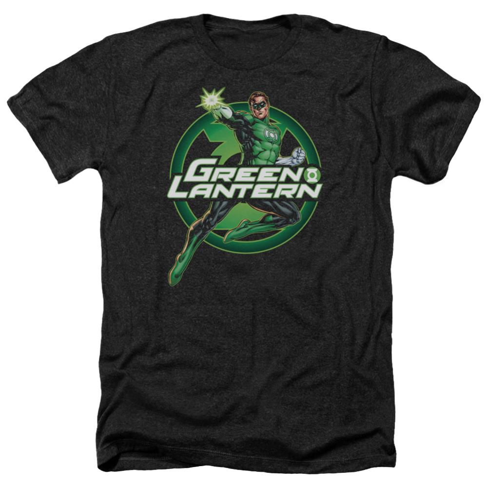 Justice League Of America Lantern Glow Men's 30/1 Heather 60 40 Poly Short-Sleeve T-Shirt