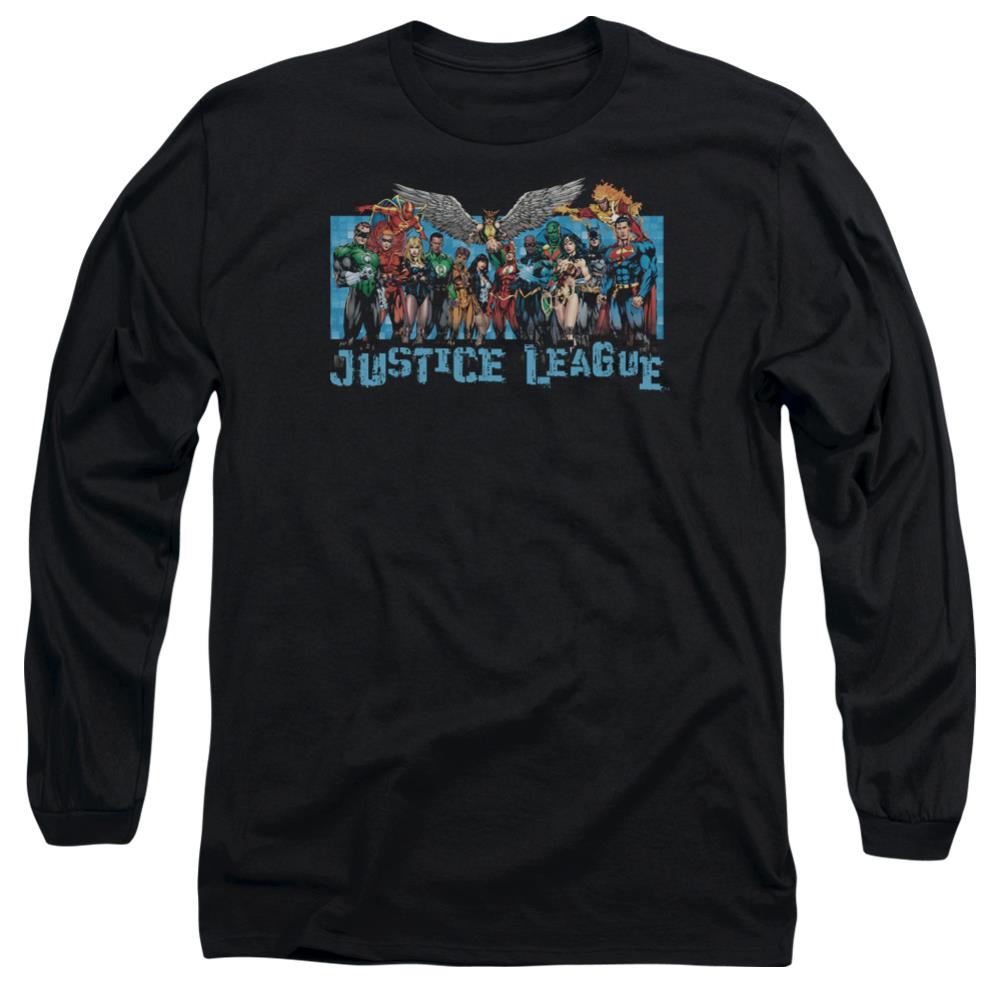 Justice League Of America League Lineup Men's 18/1 Cotton Long-Sleeve T-Shirt